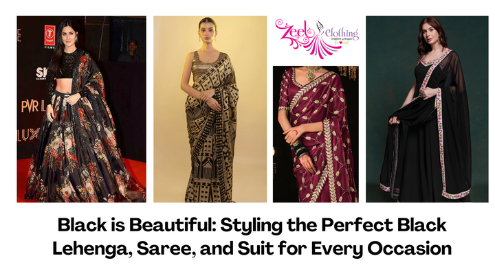 Black is Beautiful: Styling the Perfect Black Lehenga, Saree, and Suit for Every Occasion