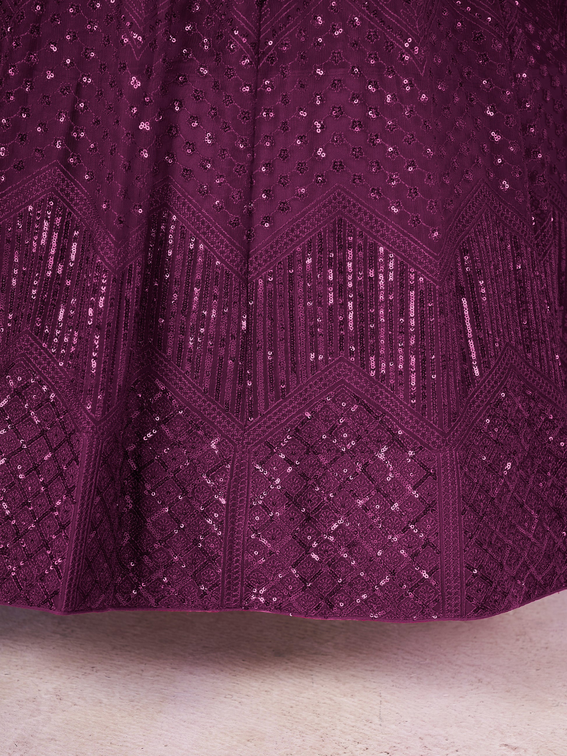 Gorgeous Purple Sequins Net Designer Lehenga Choli With Dupatta