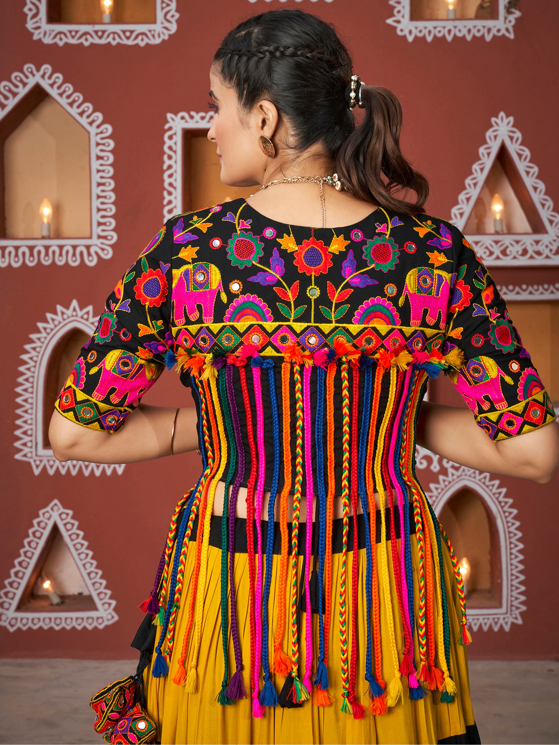 Attractive Multi-Color Navratri Lehenga Choli With Designer Jacket