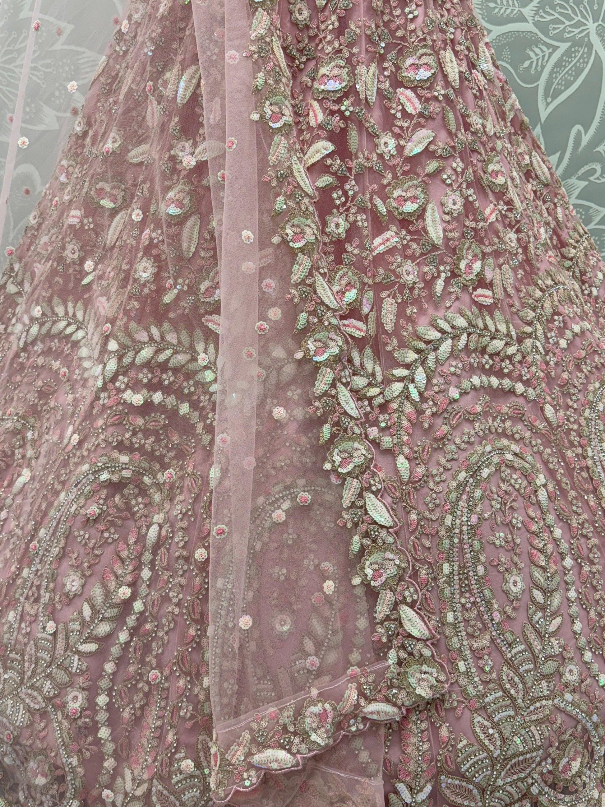 Bewitching Pink Dori Work Net Engagement Wear Lehenga Choli With Dupatta