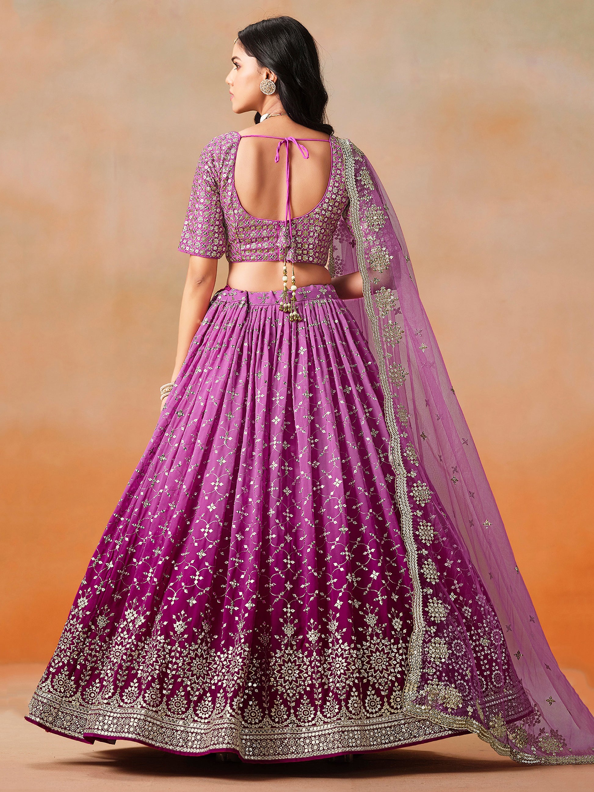Fantastic Rani Pink Georgette Reception Wear Lehenga Choli