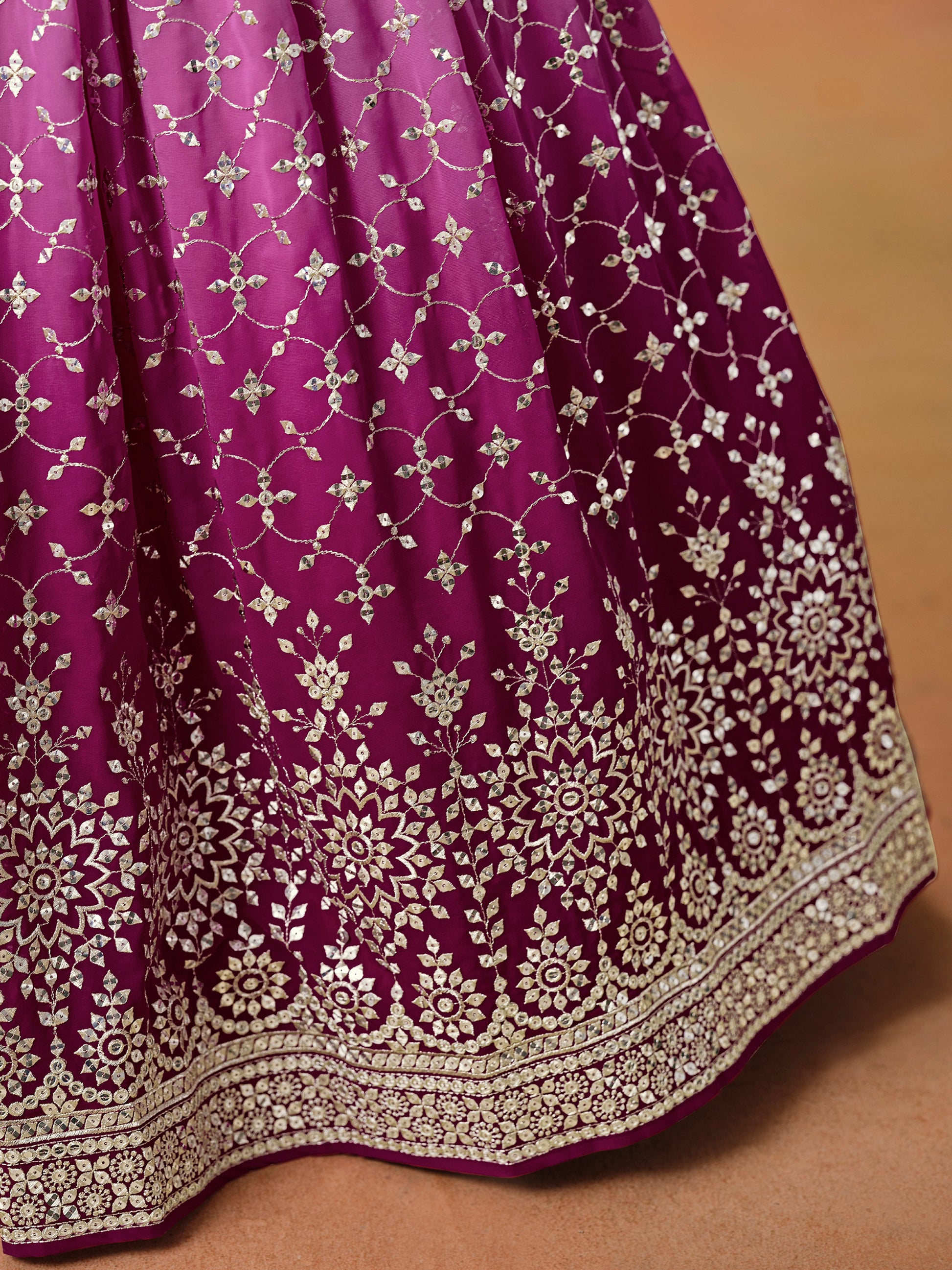 Fantastic Rani Pink Georgette Reception Wear Lehenga Choli