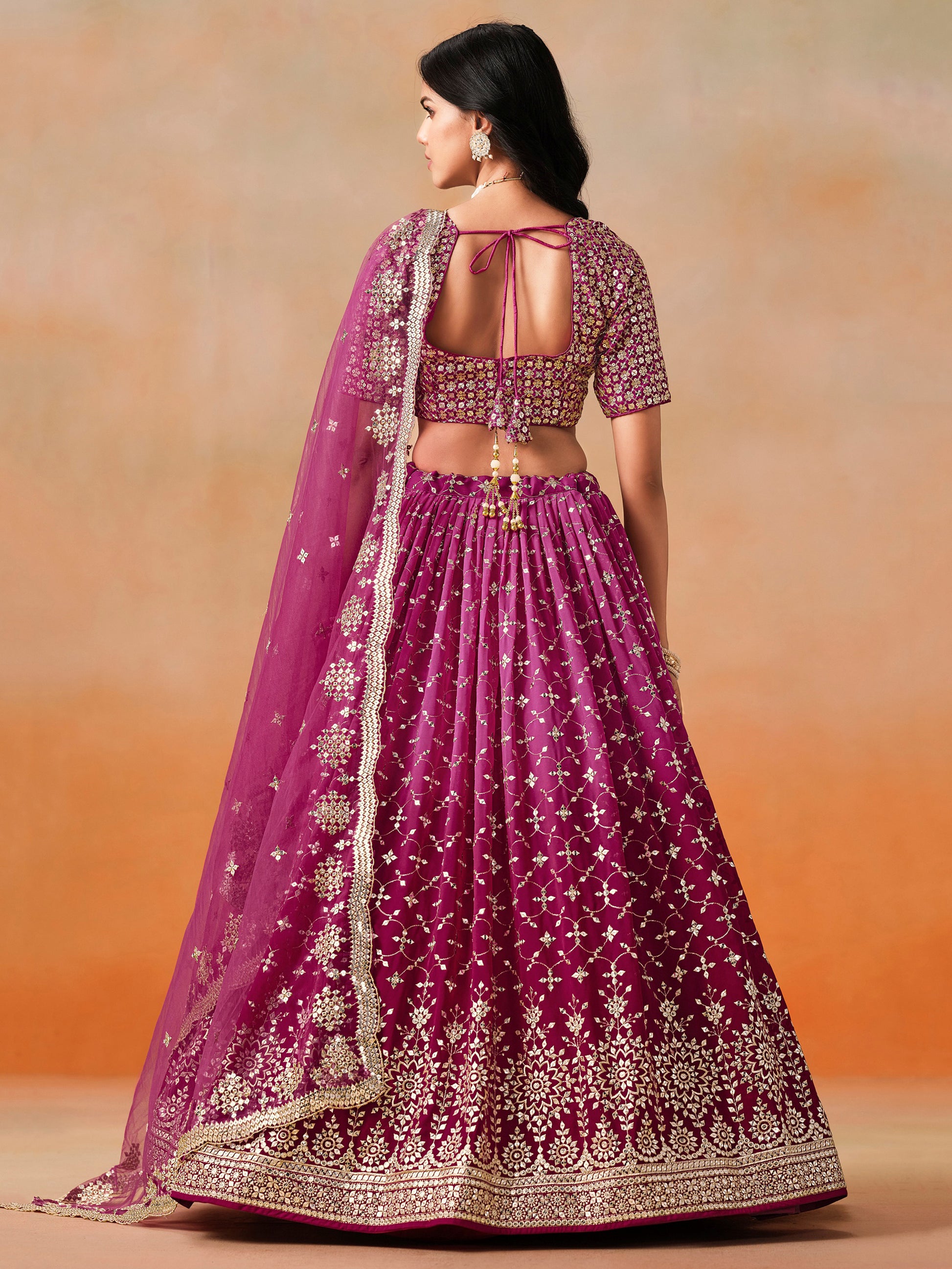 Amazing Pink Zari Embroidered Lehenga Choli With Dupatta