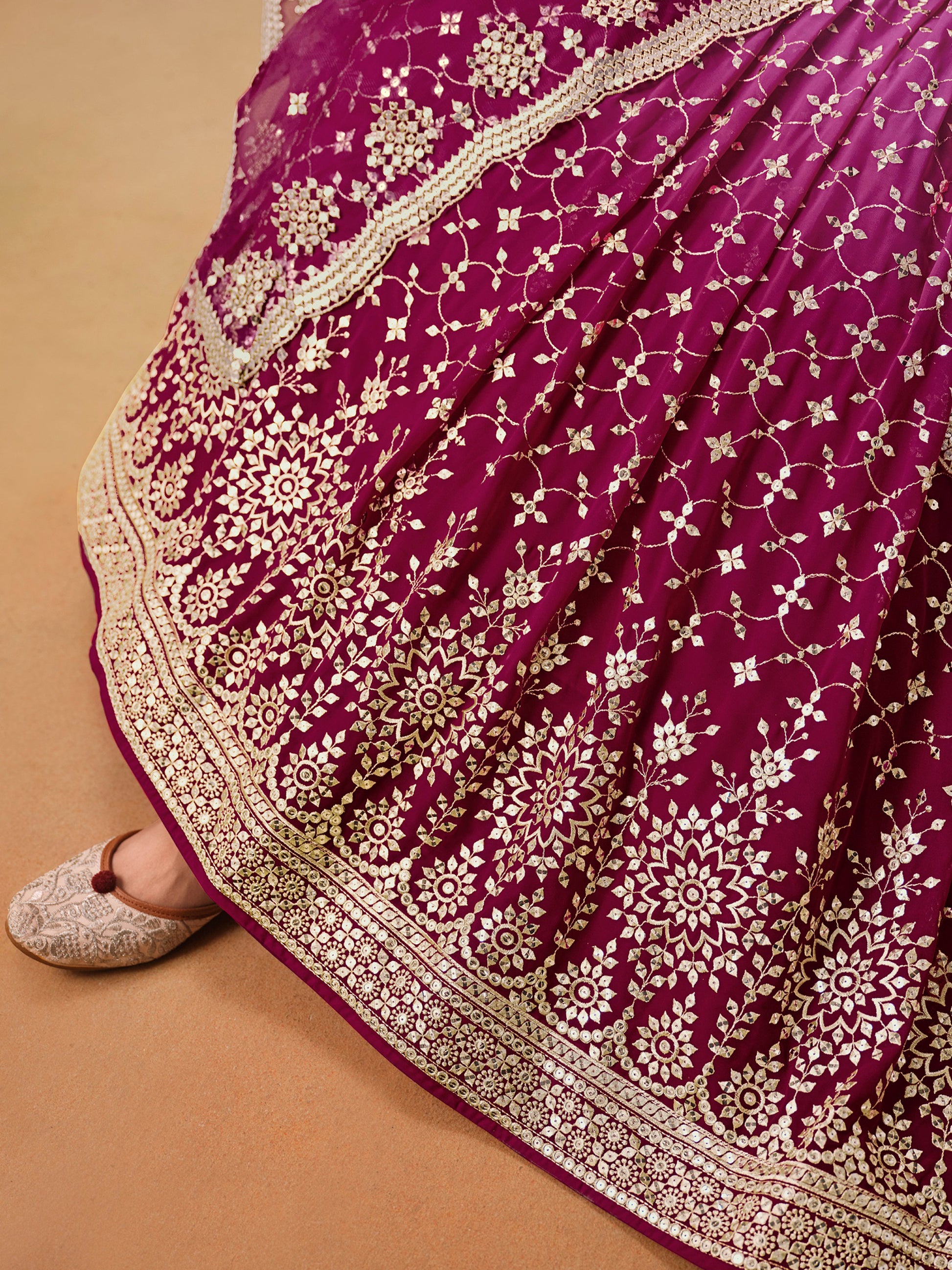 Amazing Pink Zari Embroidered Lehenga Choli With Dupatta