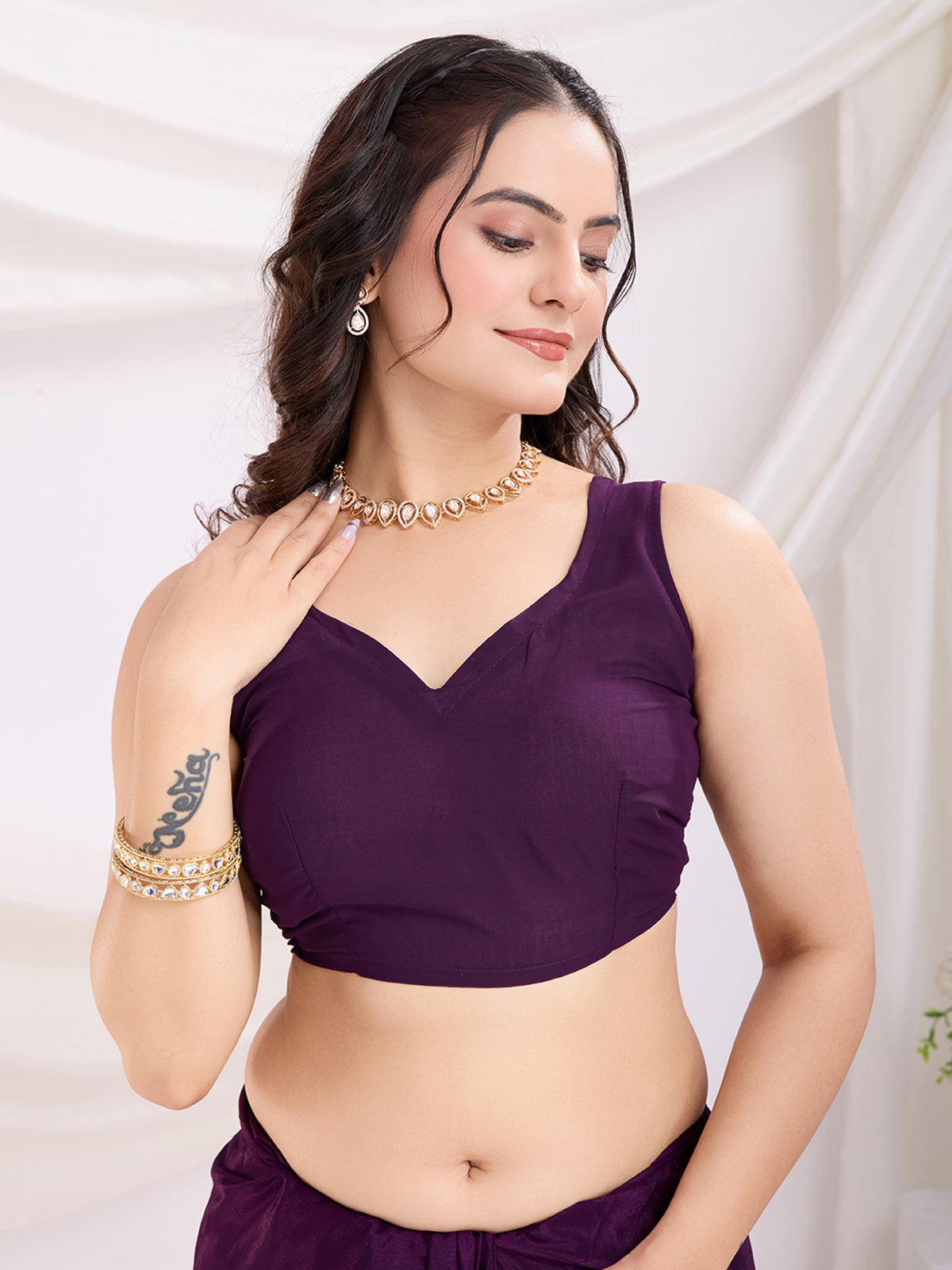 Fabulous Violet Heavy Zari Border Work Chinon Silk Engagement Wear Saree
