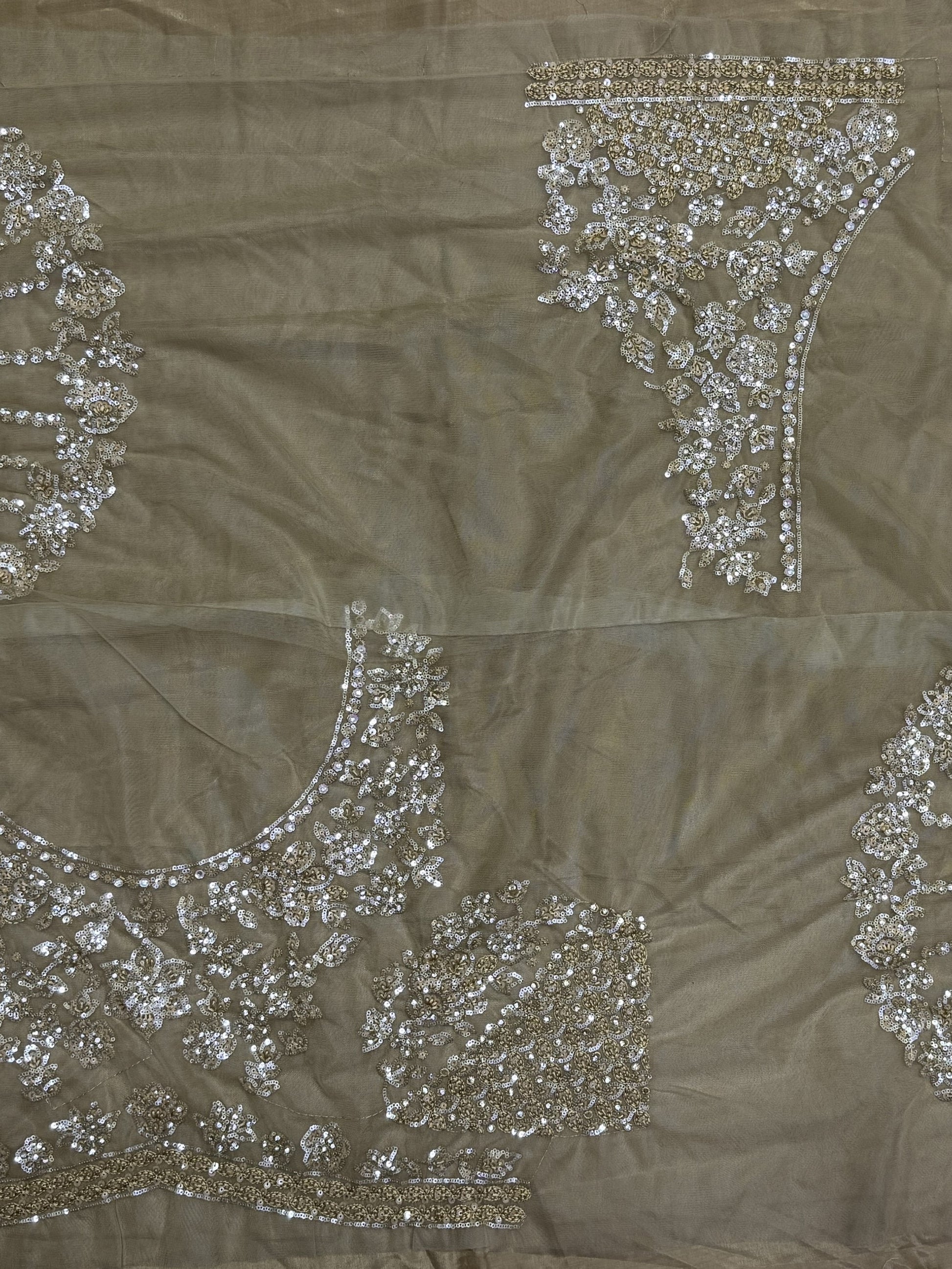 Precious Golden Sequins Heavy Net Bridal Lehenga Choli With Dupatta