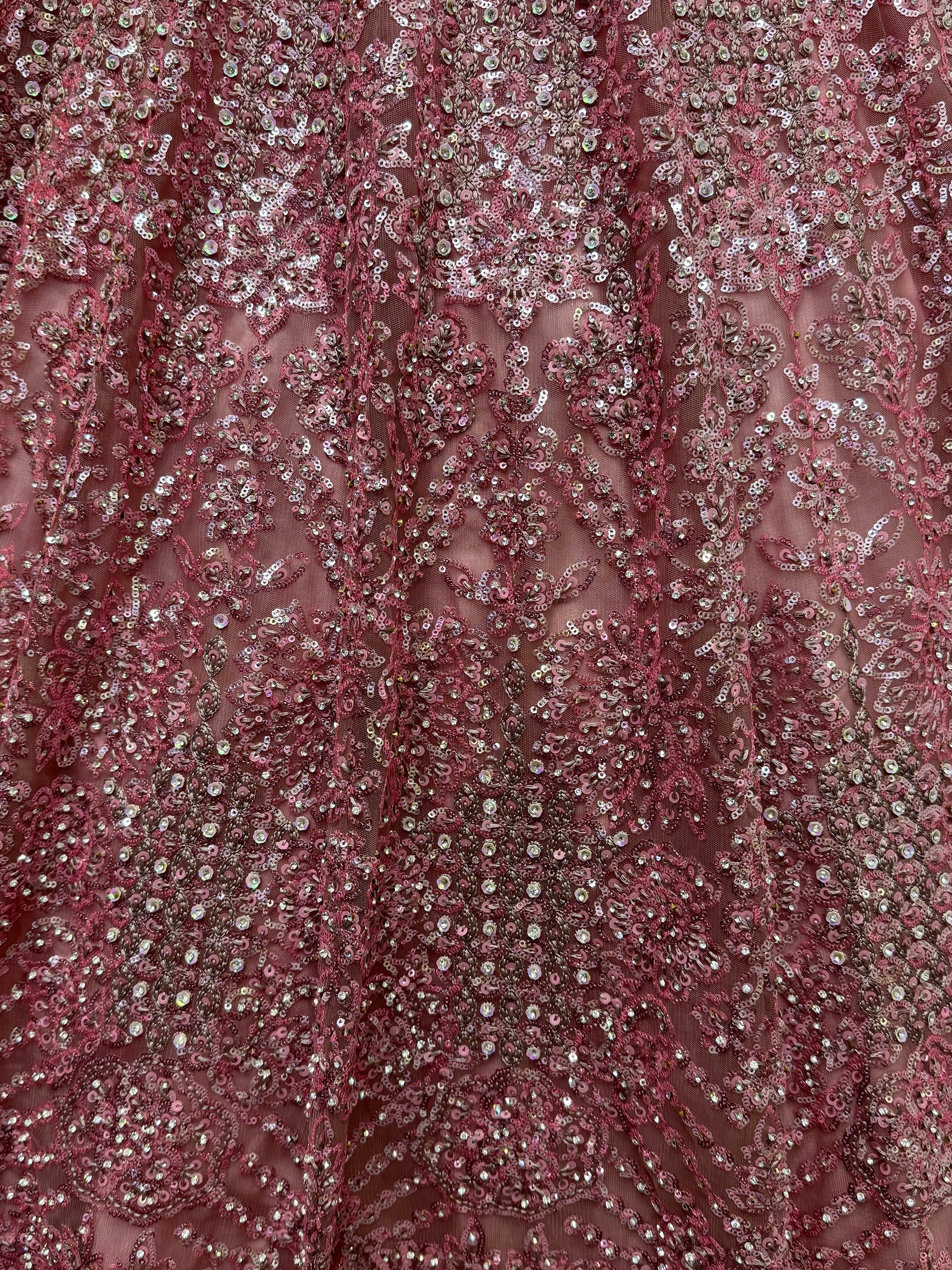 Beautiful Pink Sequins Heavy Net Engagement Wear Lehenga Choli