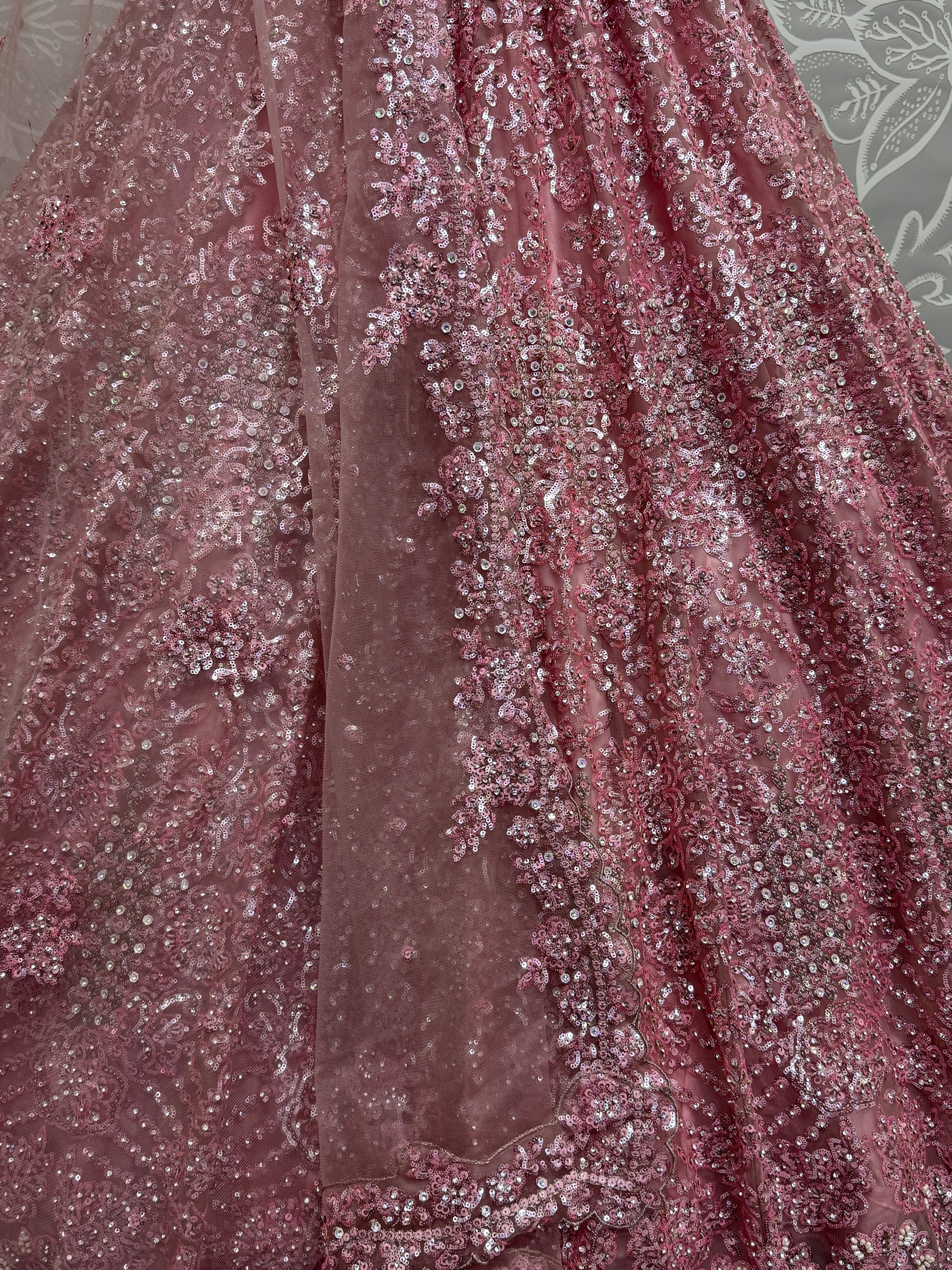 Beautiful Pink Sequins Heavy Net Engagement Wear Lehenga Choli