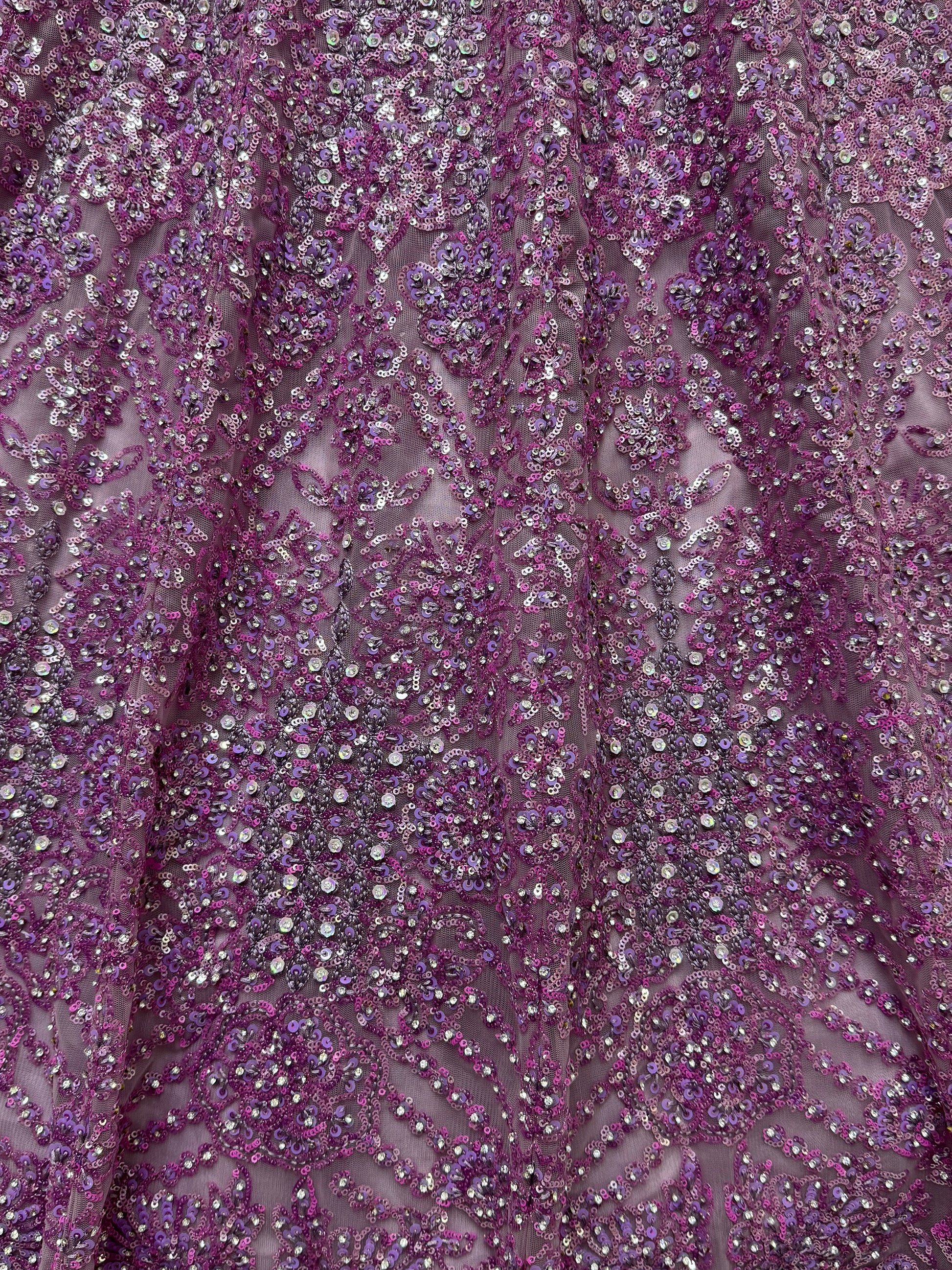 Amazing Purple Sequins Heavy Net Wedding Wear Lehenga Choli