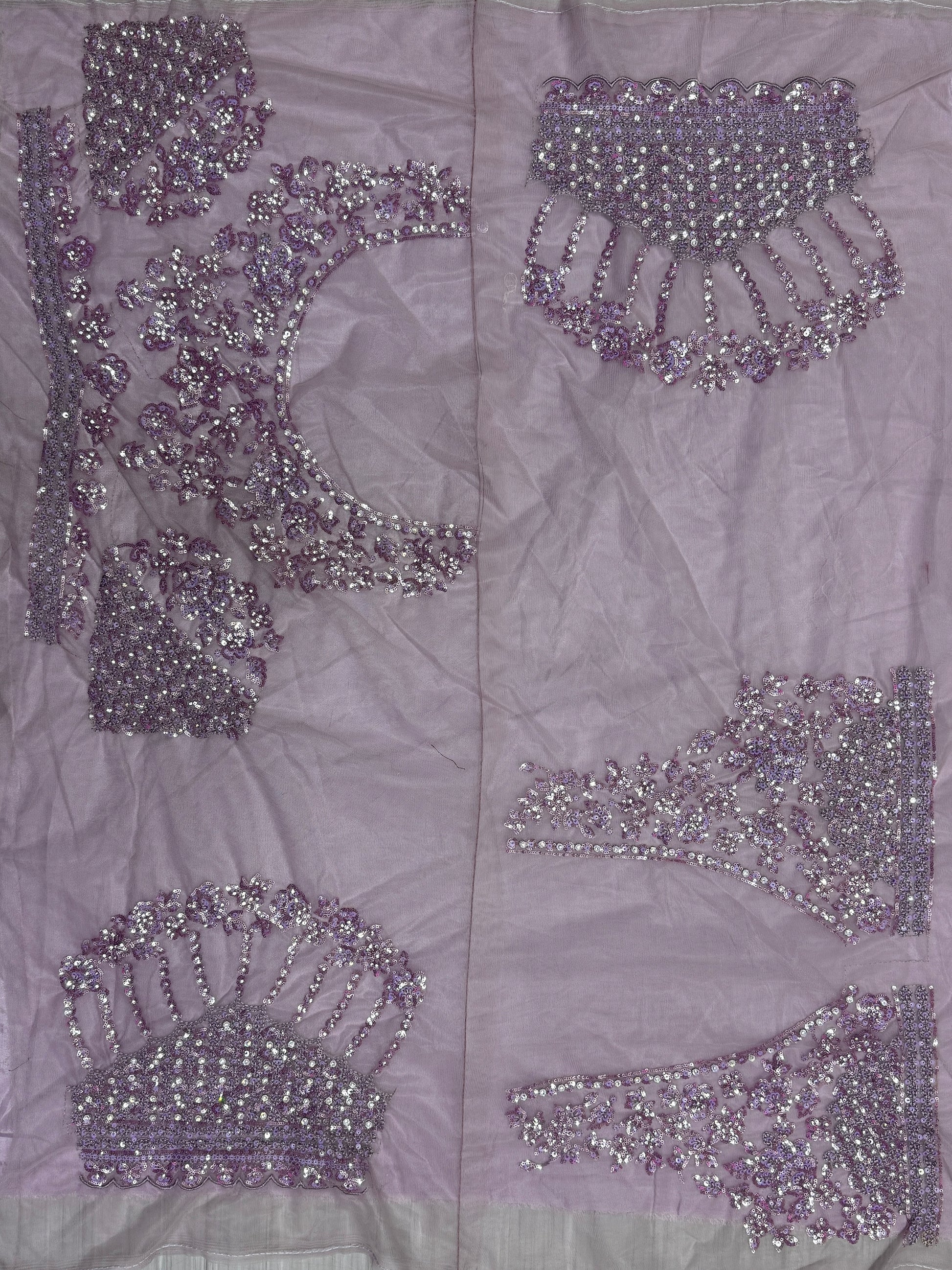 Amazing Purple Sequins Heavy Net Wedding Wear Lehenga Choli