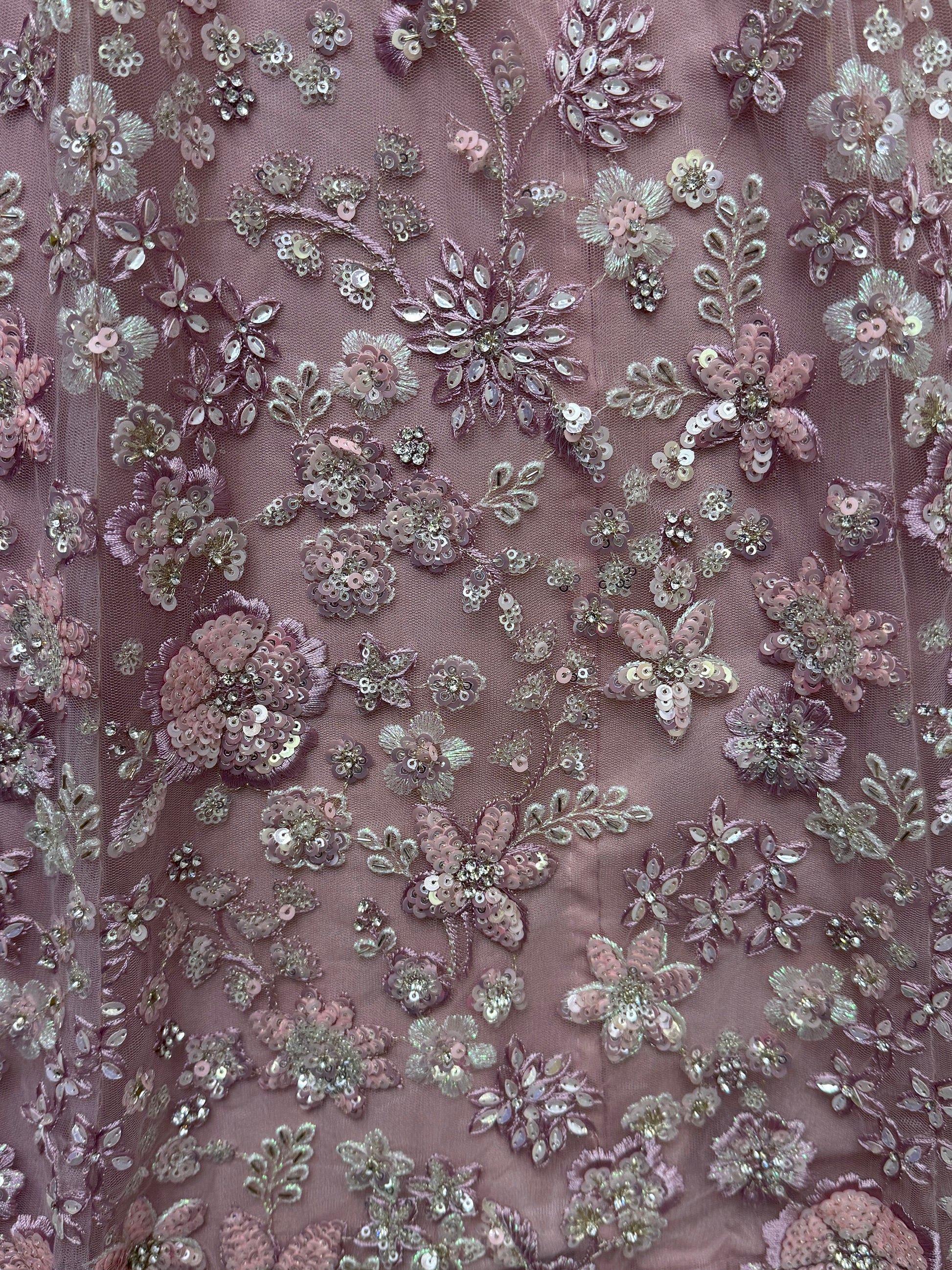 Captivating Rose Pink Bead Work Net Wedding Wear Lehenga Choli With Dupatta