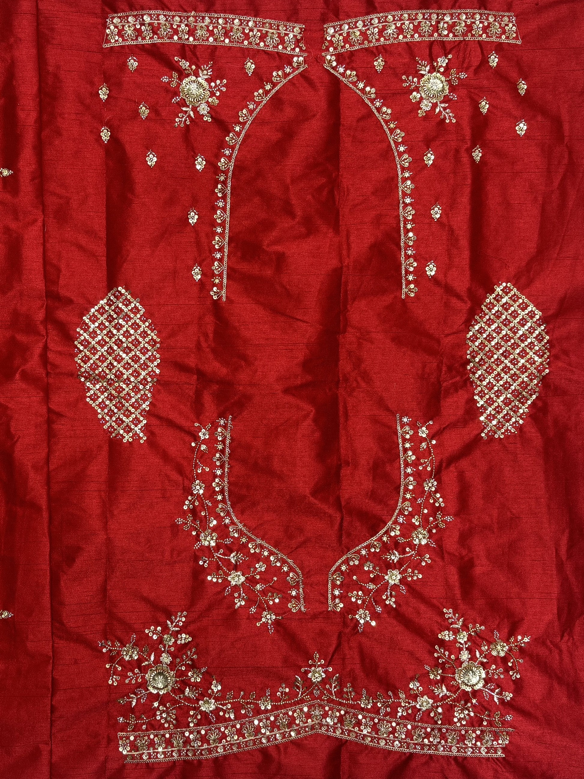 Lovely Red Hand Work Net Bridal Wear Lehenga Choli With Double Dupatta