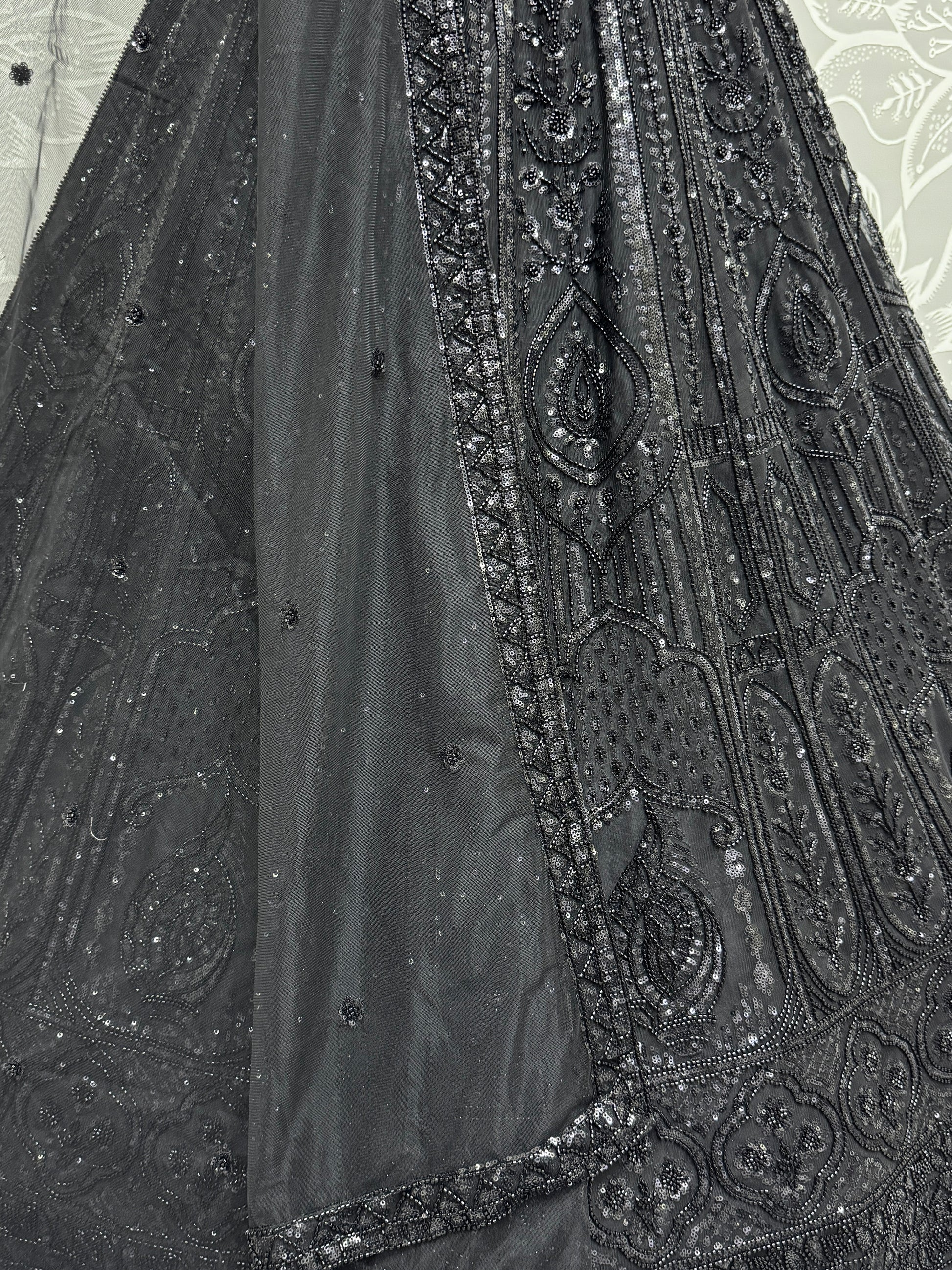 Beautiful Black Hand Work Net Designer Lehenga With Blouse
