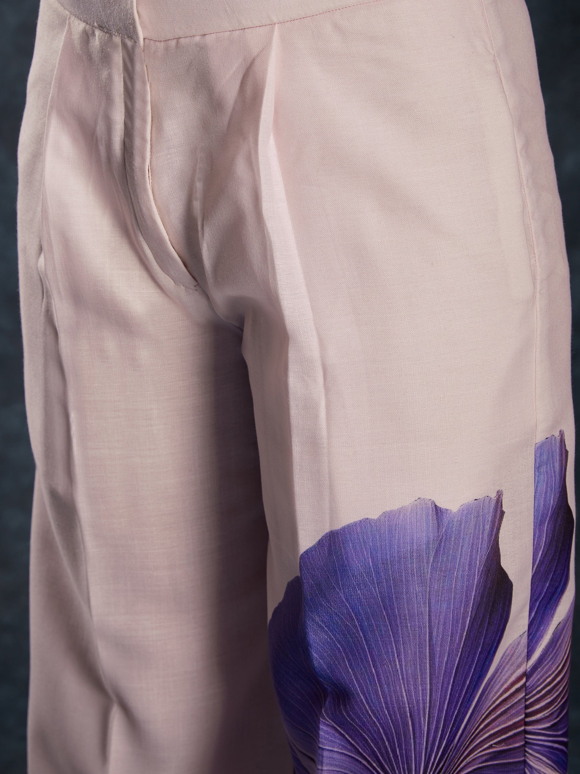 Fabulous Light Pink Digital Printed Linen Office Wear Co-Ord Set