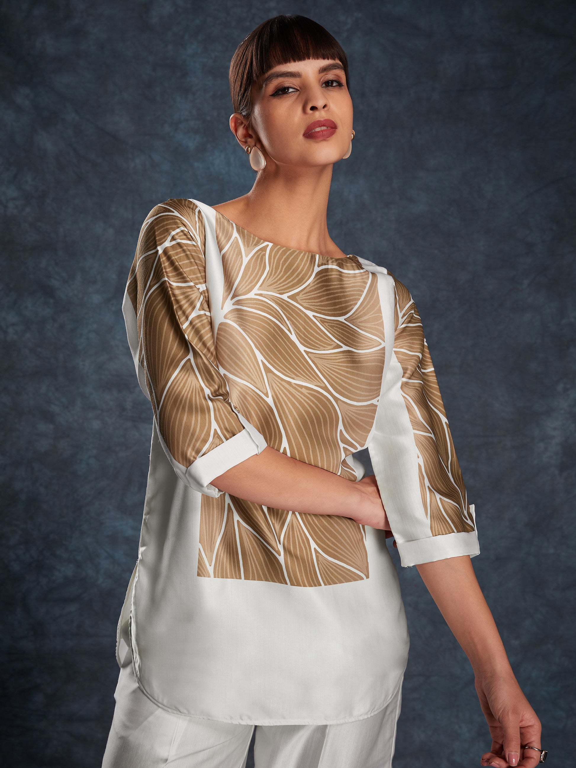 Bewitching White Digital Printed Linen Casual Wear Co-Ord Set