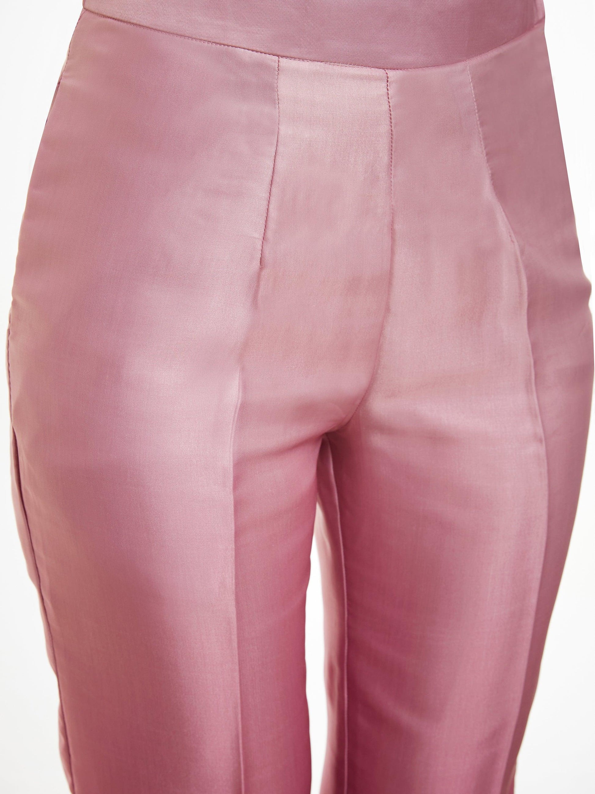 Fantastic Ombre Pink Printed Satin Party Wear Co-Ord Set