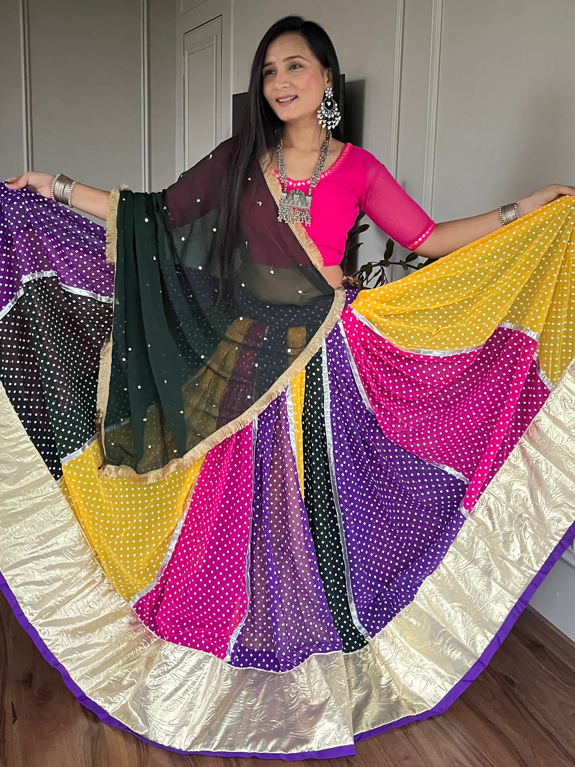Attractive Multi-Color Printed Georgette Navratri Wear Lehenga Choli