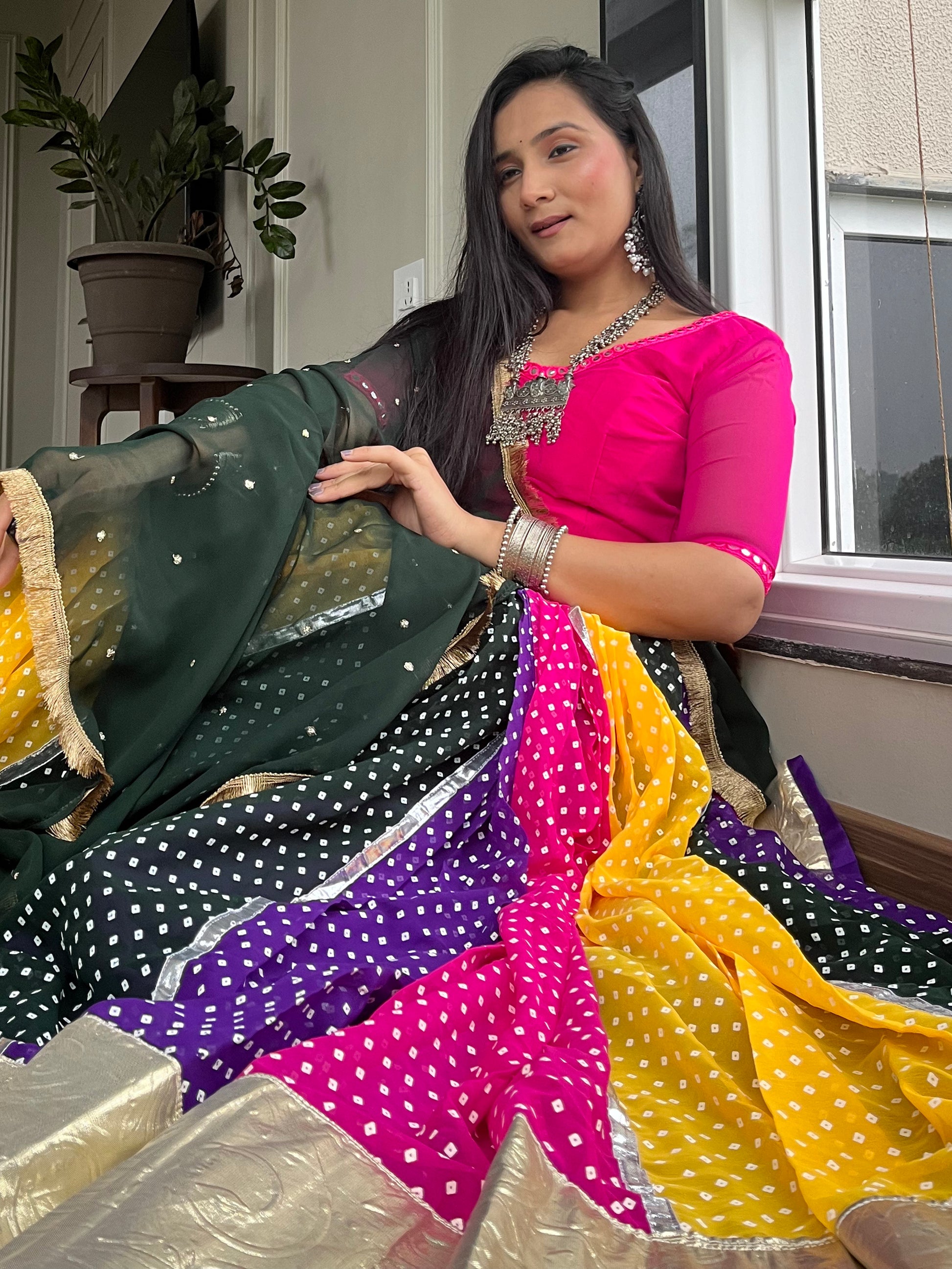 Attractive Multi-Color Printed Georgette Navratri Wear Lehenga Choli