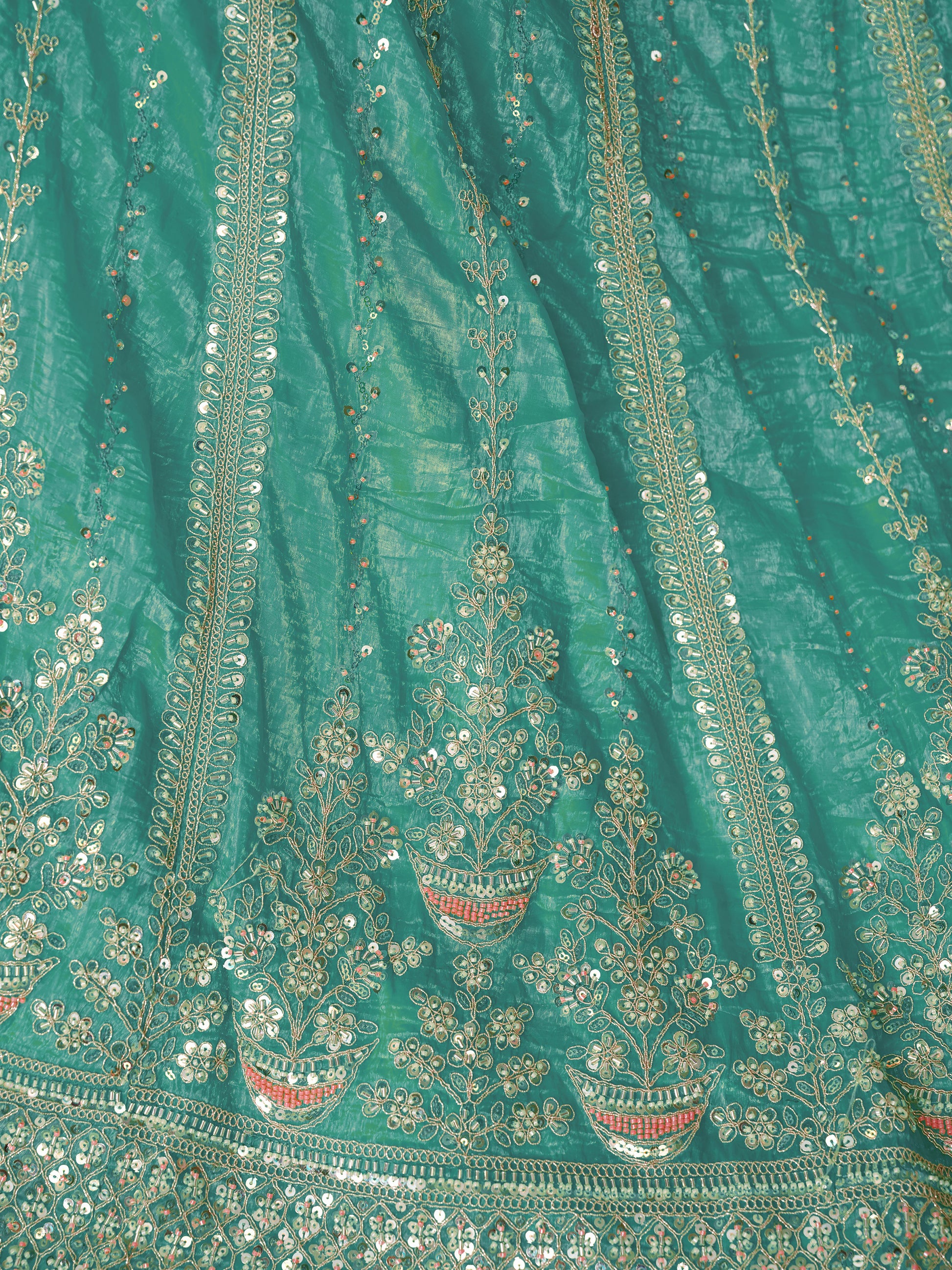 Fascinating Sky Blue Zari Work Silk Bridesmaid Lehenga Choli