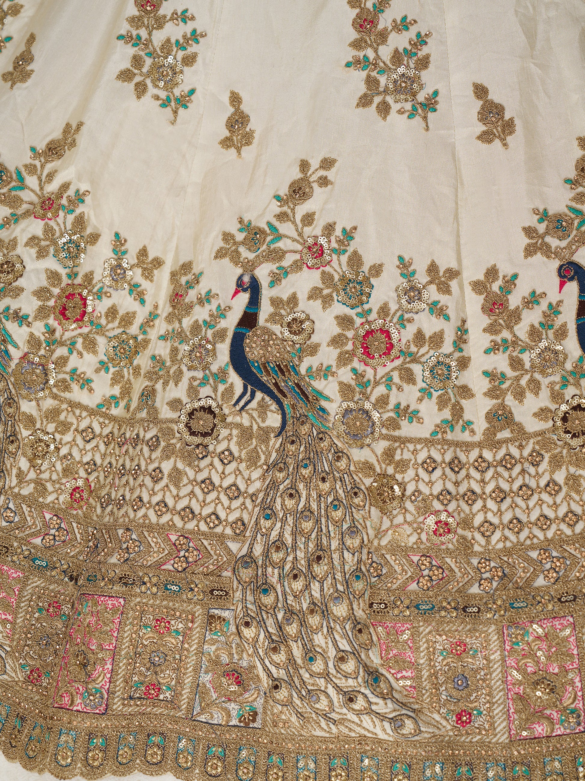 Mesmerizing Off-White Zari Embroidered Silk Lehenga Choli With Dupatta