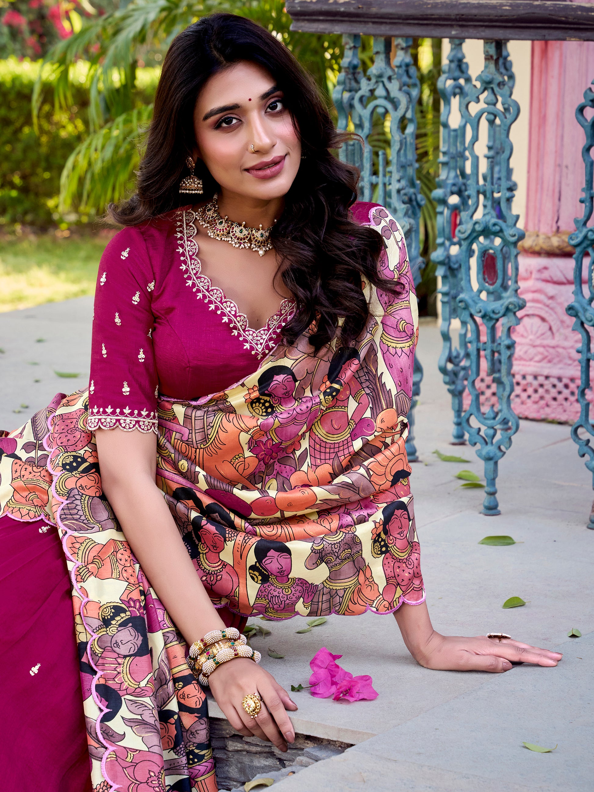 Gorgeous Pink Thread Embroidered Silk Traditional Lehenga Choli