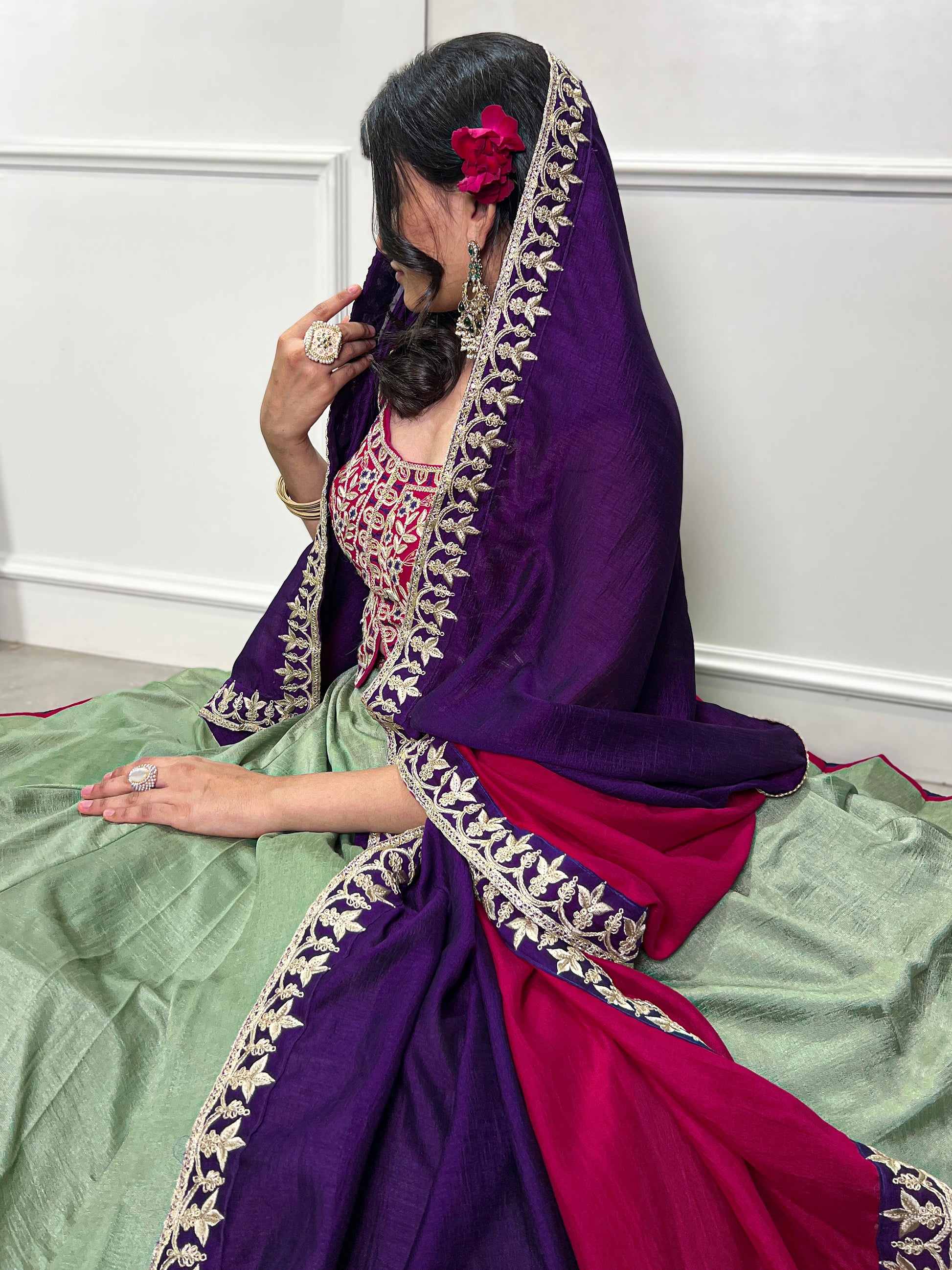 Glamorous Pista Green Sequins Work Silk Festive Wear Lehenga Choli With Dupatta