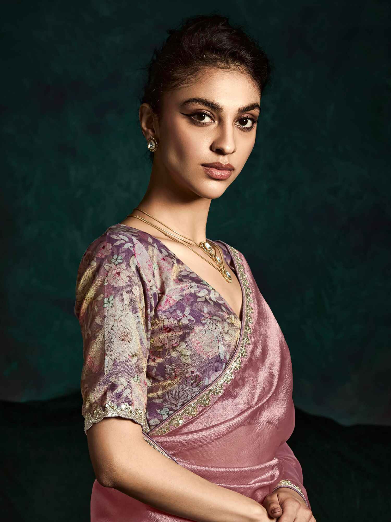 Fascinating Pink Tissue Silk Engagement Wear Saree With Blouse