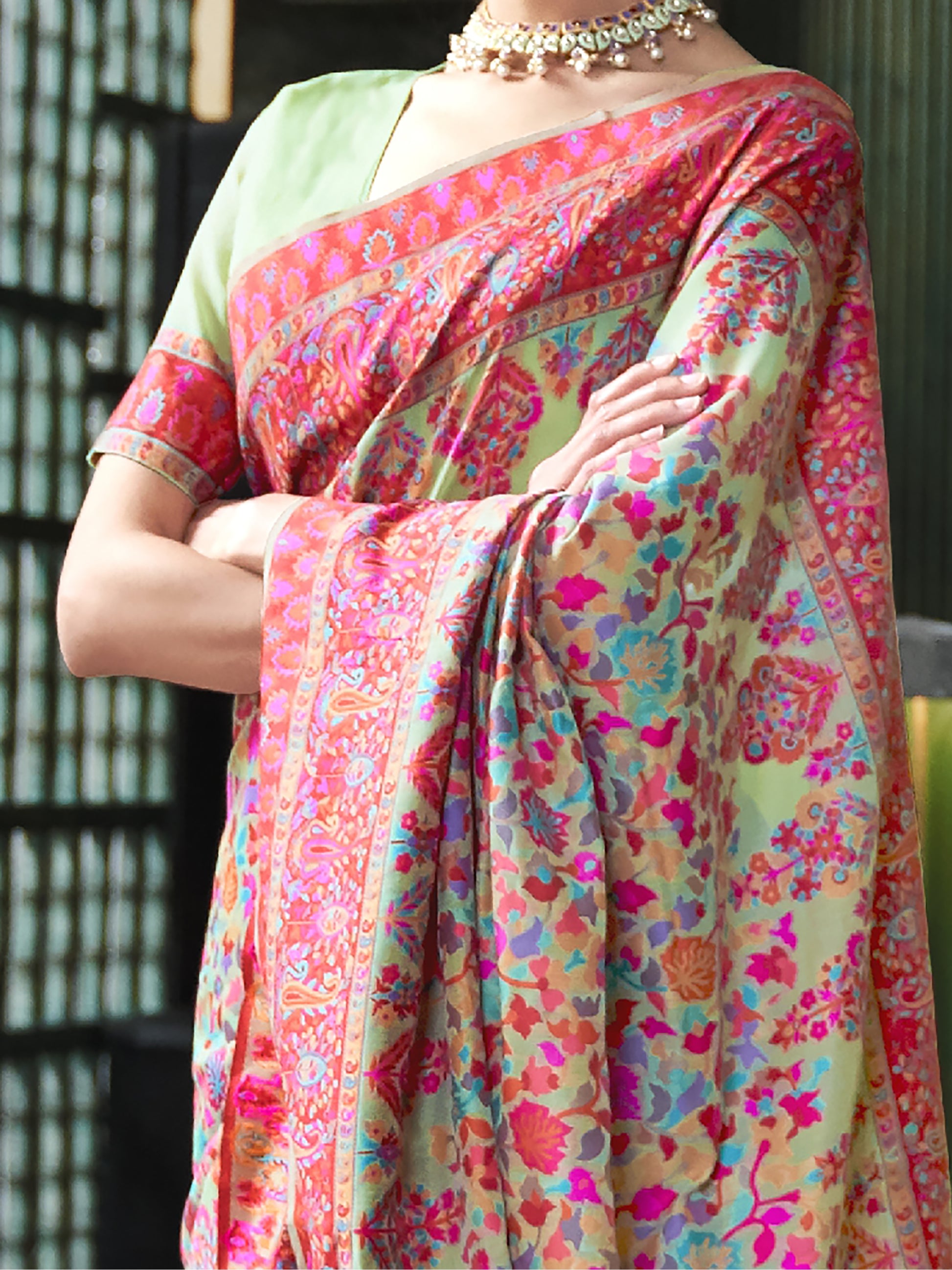Fabulous Green Weaving Silk Traditional Saree With Blouse