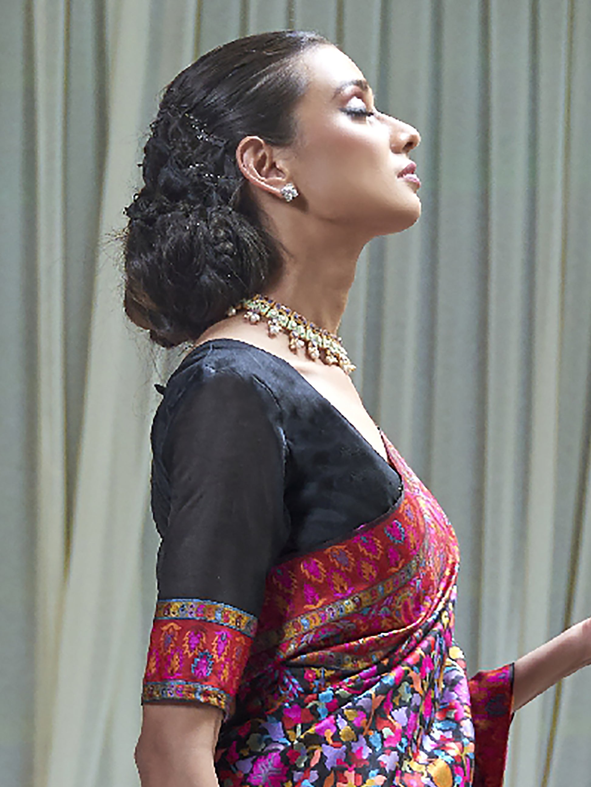 Incredible Black Weaving Silk Festive Wear Saree With Blouse
