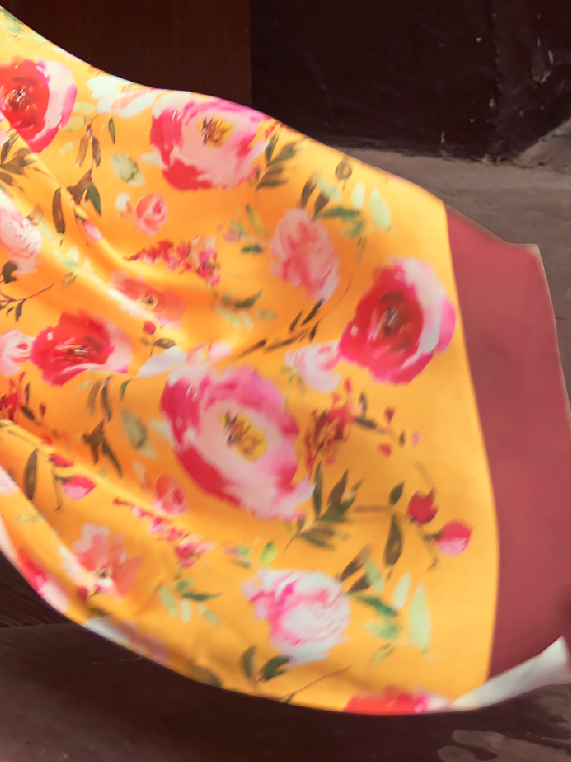 Charming Yellow Floral Printed Satin Festive Wear Saree With Blouse