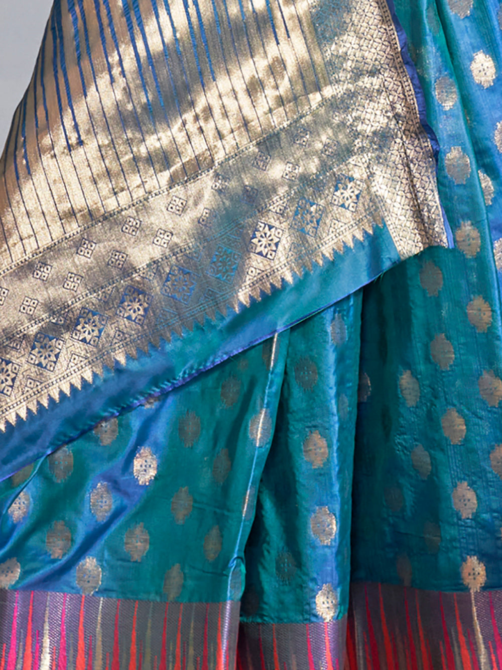Ravishing Blue Zari Weaving Silk Sangeet Wear Saree With Blouse