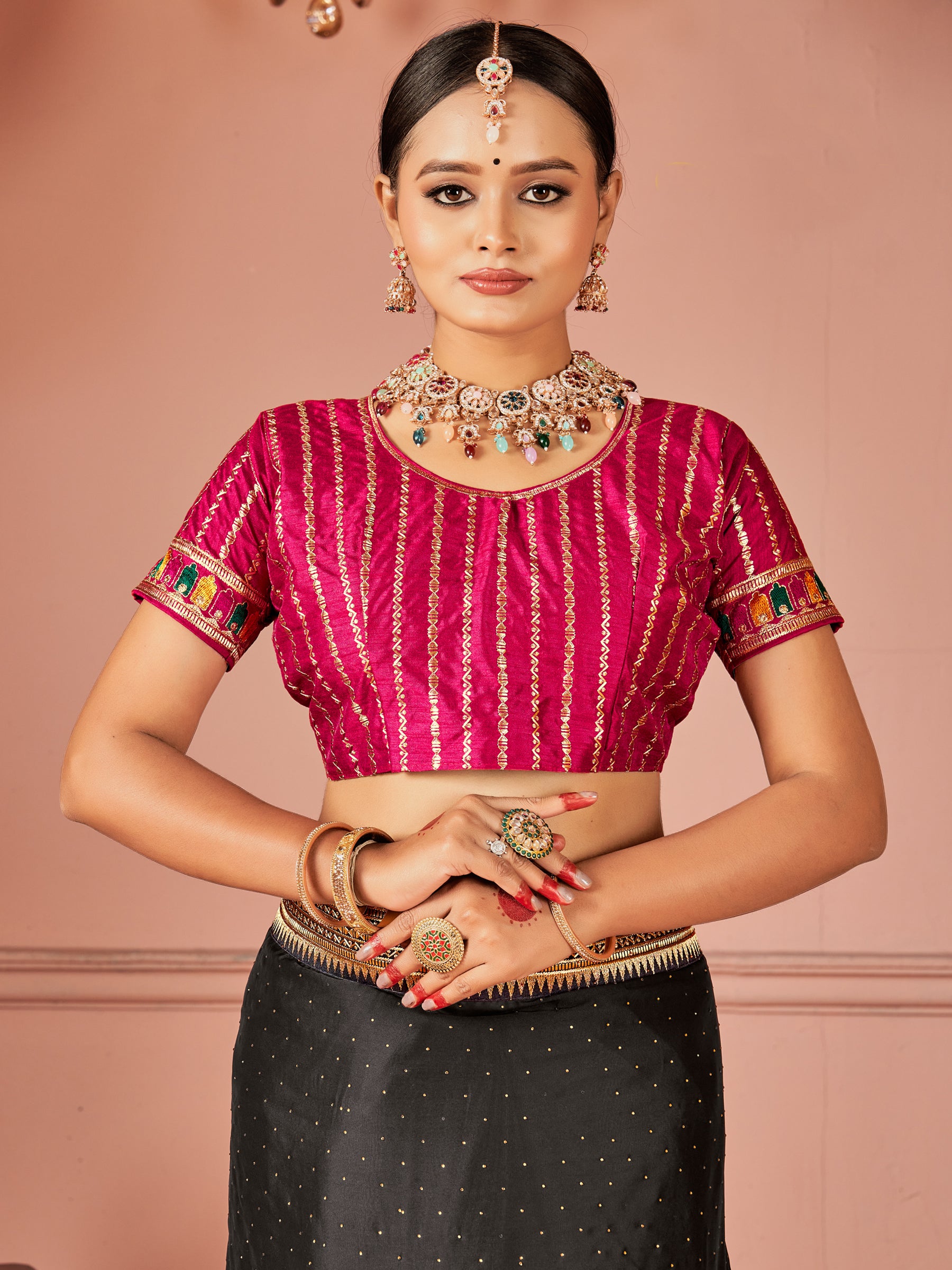 Marvelous Black Swarovski Work Silk Party Wear Saree