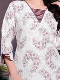 Pretty Maroon Floral Printed Cotton Daily Wear Palazzo Suit