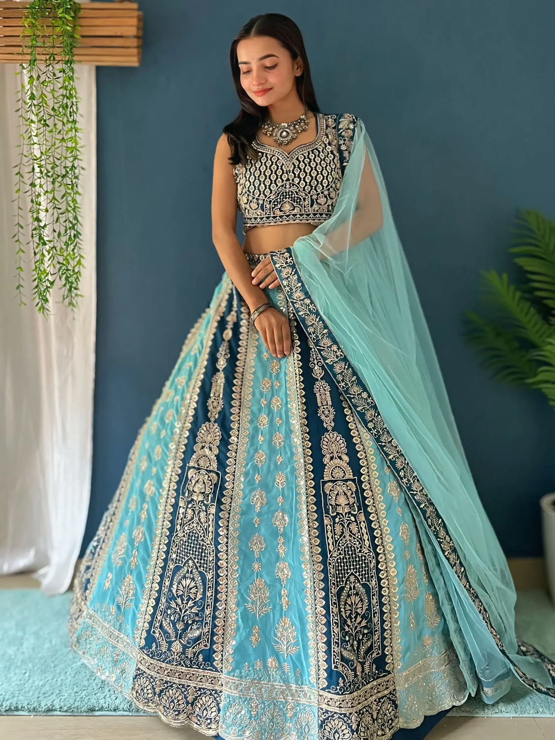 Astonishing Multi-Color Embroidered Georgette Wedding Lehenga Choli - Zeel Clothing