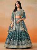 Attractive Dove Blue Zari Embroidered Shaded Lehenga Choli - Zeel Clothing