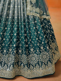 Attractive Dove Blue Zari Embroidered Shaded Lehenga Choli - Zeel Clothing