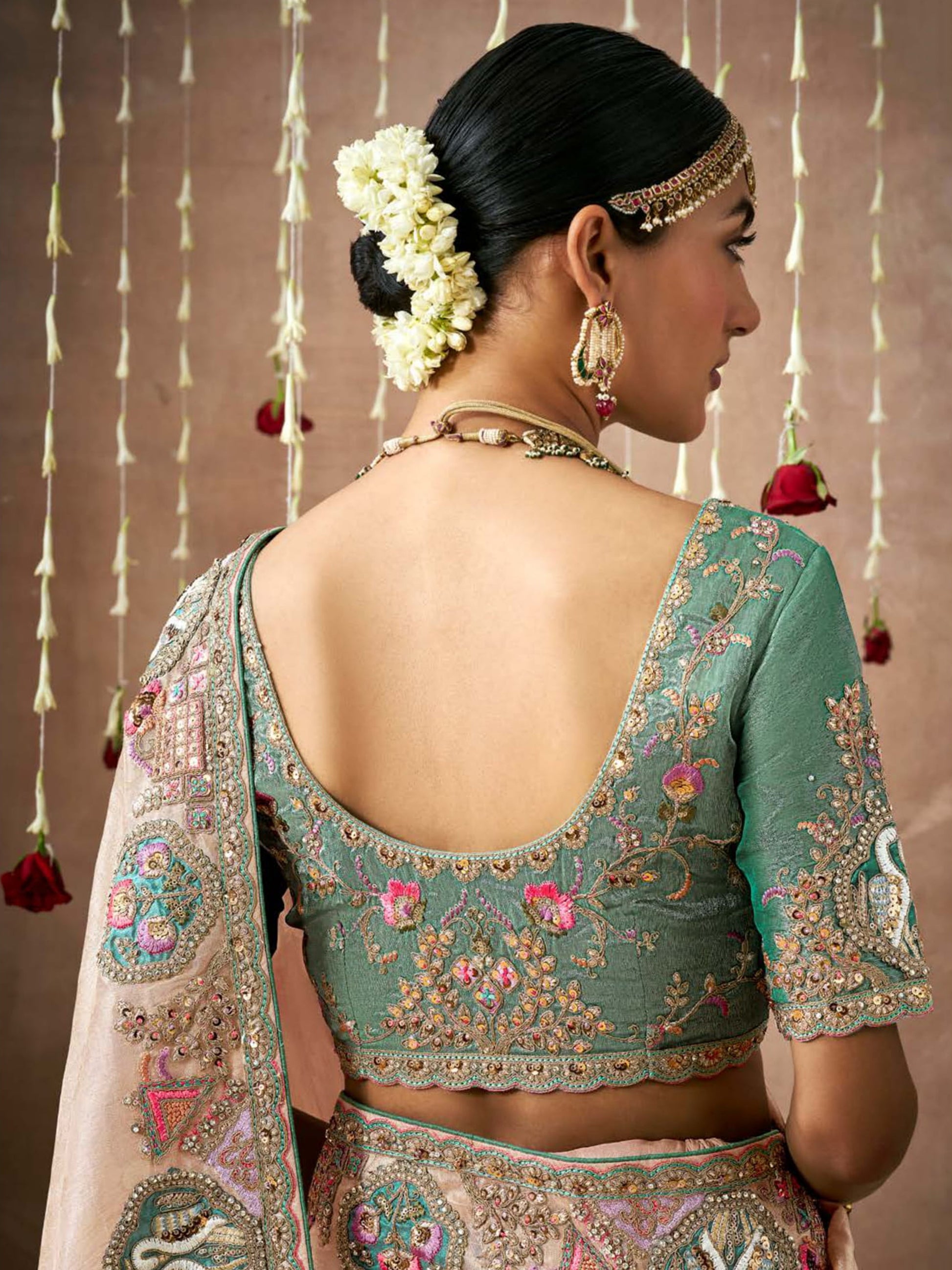 Precious Cream Heavy Border Work Silk Event Wear Saree With Blouse