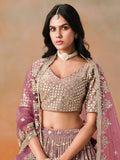 Elegant Maroon Embroidered Georgette Bridesmaids Lehenga Choli - Zeel Clothing