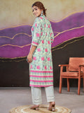 Exquisite Sky-Blue Floral Printed Cotton Events Wear Kurti - Zeel Clothing