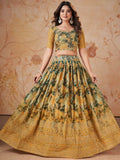 Great Yellow Zari Embroidered Georgette Festive Wear Lehenga Choli With Dupatta - Zeel Clothing
