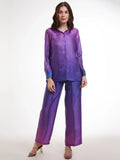 Incredible Ombre Purple Satin Party Wear Co-Ord Set - Zeel Clothing