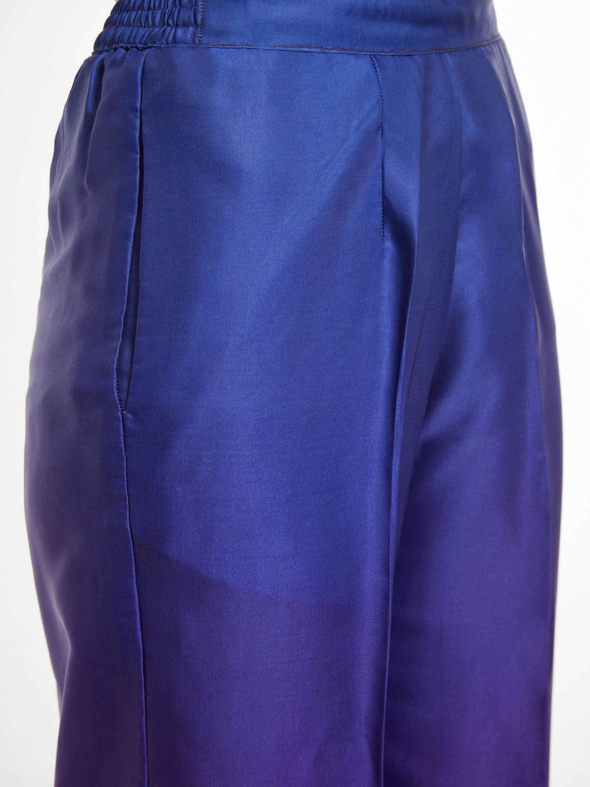 Incredible Ombre Purple Satin Party Wear Co-Ord Set - Zeel Clothing