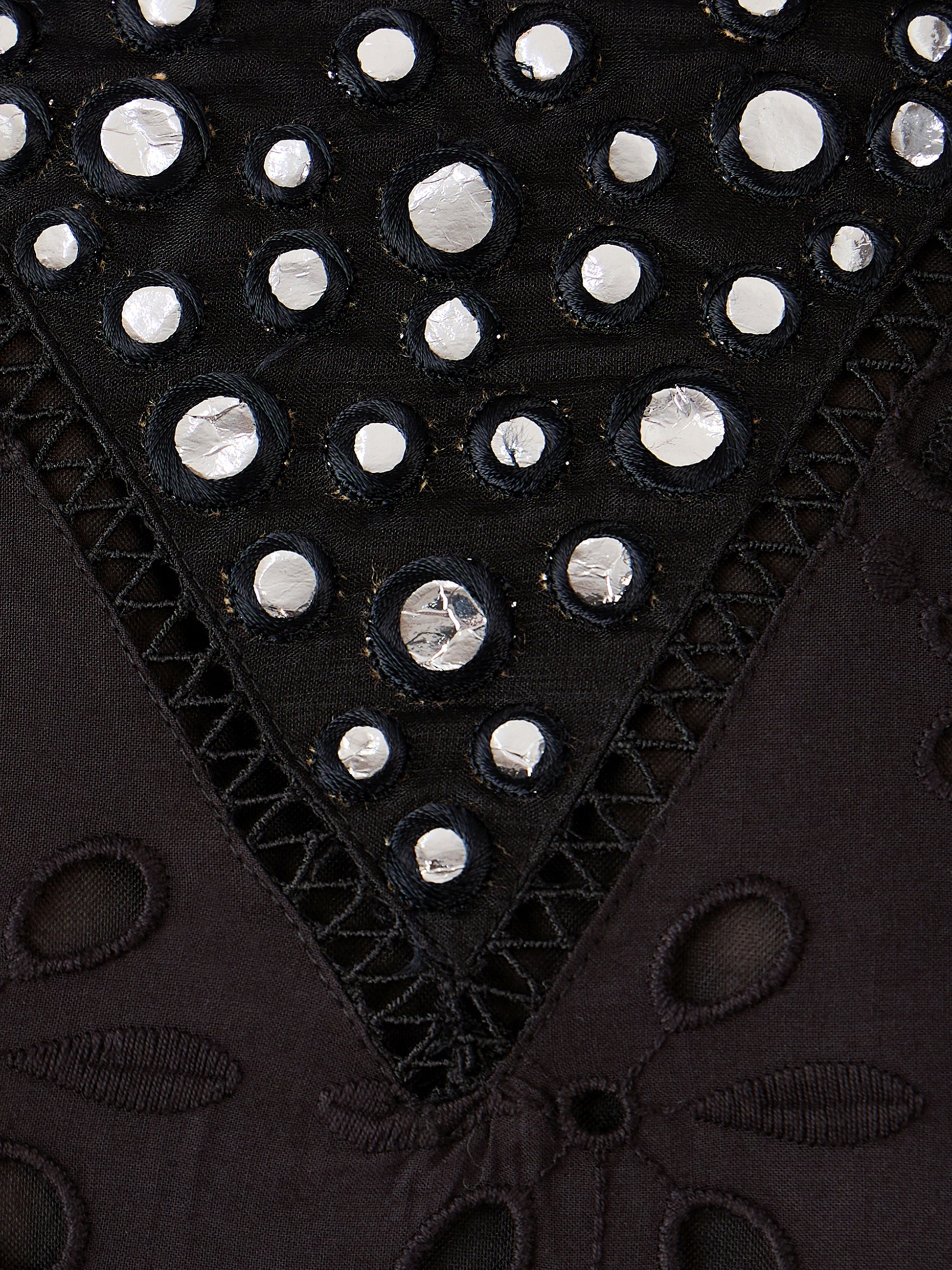 Beautiful Black Cotton Embroidered Event Wear Kurta With Trouser