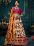 Majestic Multi-Color Khatli Work Silk Lehenga Choli With Dupatta - Zeel Clothing