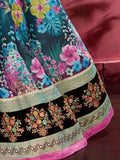 Multi-Color Floral Print Banglori Silk Wedding Wear Lehenga Choli - Zeel Clothing