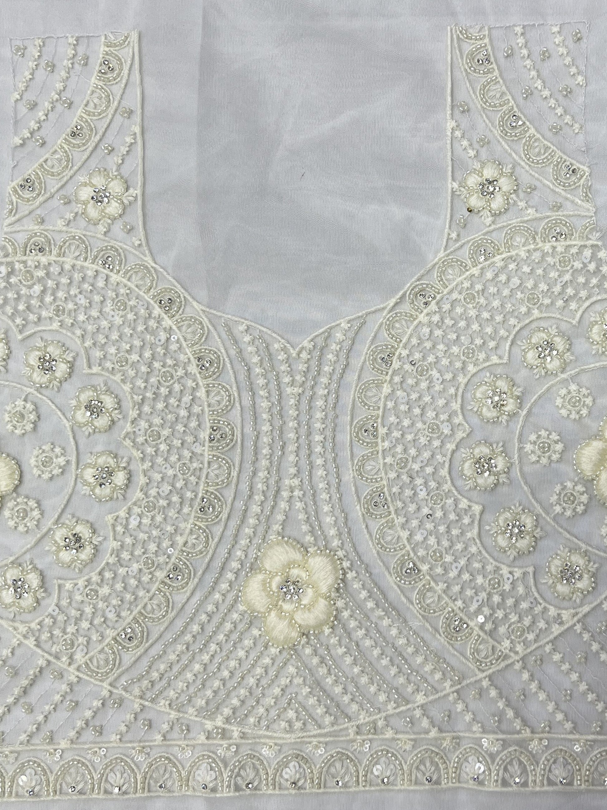 Beautiful White Thread Work Net Designer Lehenga Choli With Dupatta