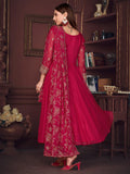 Wonderful Pink Embroidered Georgette Festive Wear Anarkali Suit - Zeel Clothing