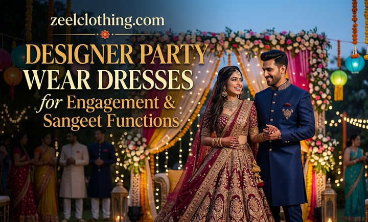 Designer Party Wear Dresses for Engagement and Sangeet Functions