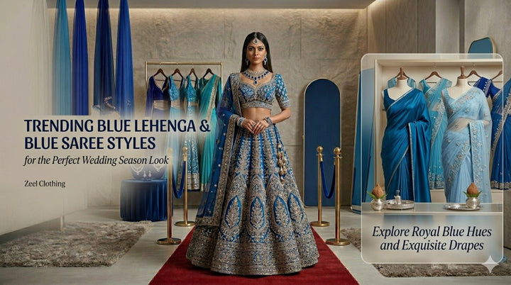 Trending Blue Lehenga and Blue Saree Styles for This Wedding Season