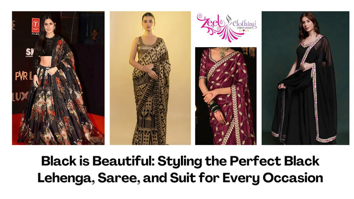 Black is Beautiful: Styling the Perfect Black Lehenga, Saree, and Suit for Every Occasion